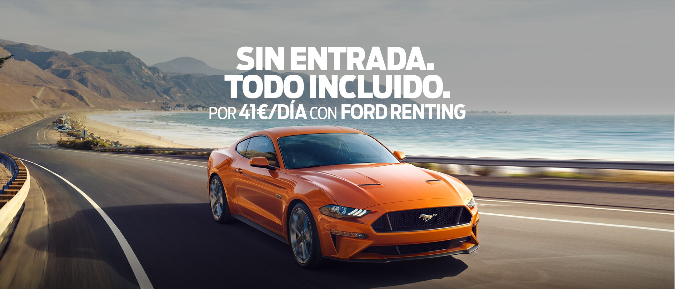 Orange Ford Mustang renting