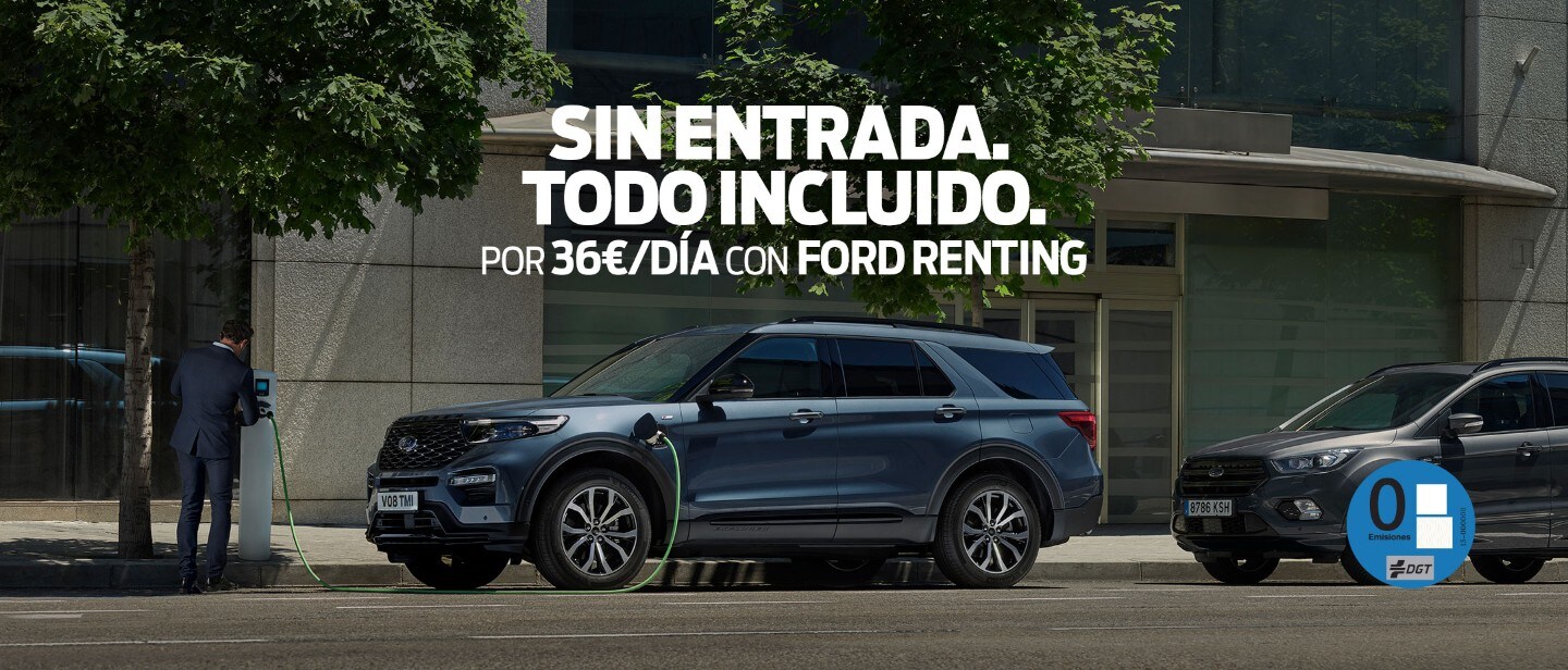 Nuevo Ford Explorer PHEV estacionado y siendo cargado Nuevo Ford Explorer PHEV estacionado y siendo cargado