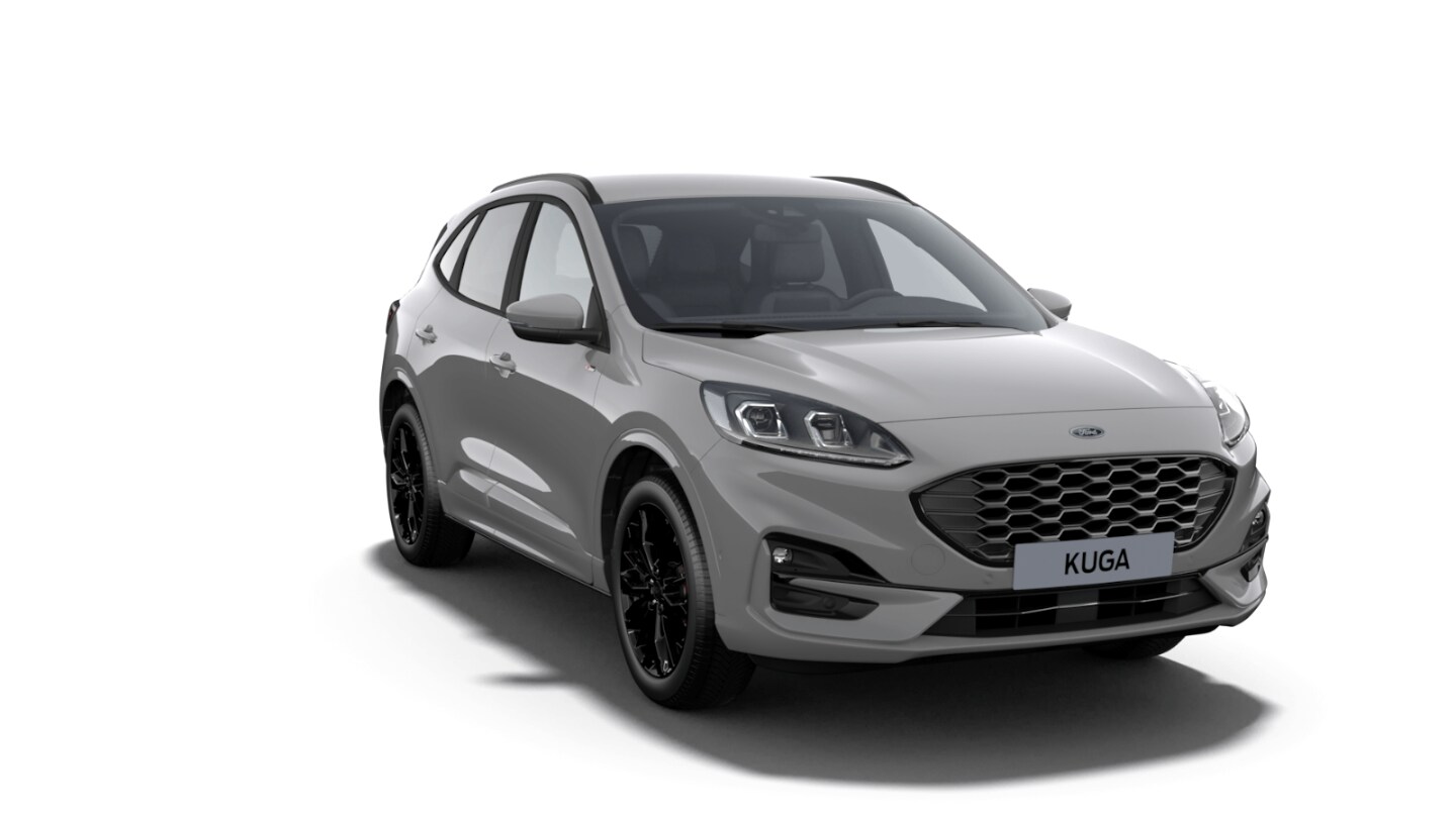Gray Ford Kuga ST-Line X Graphite Tech Edition from 3/4 front angle