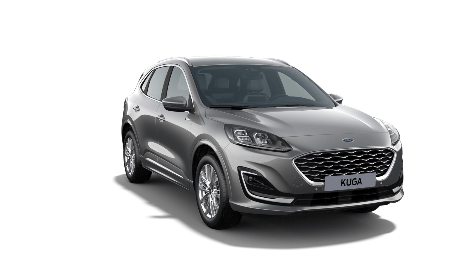 Silver Ford Kuga Vignale from 3/4 front angle