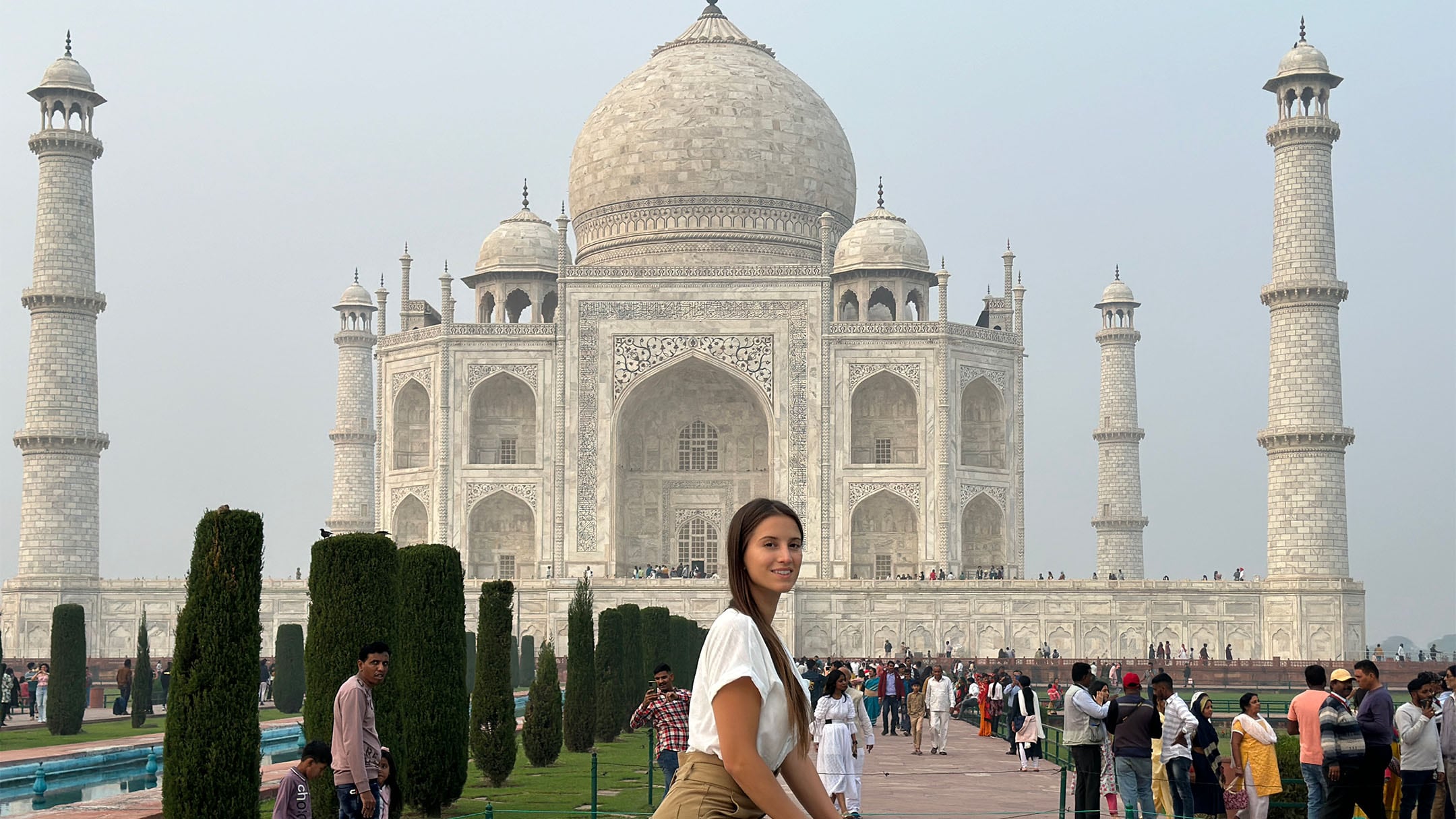 Lexie en el Taj Mahal