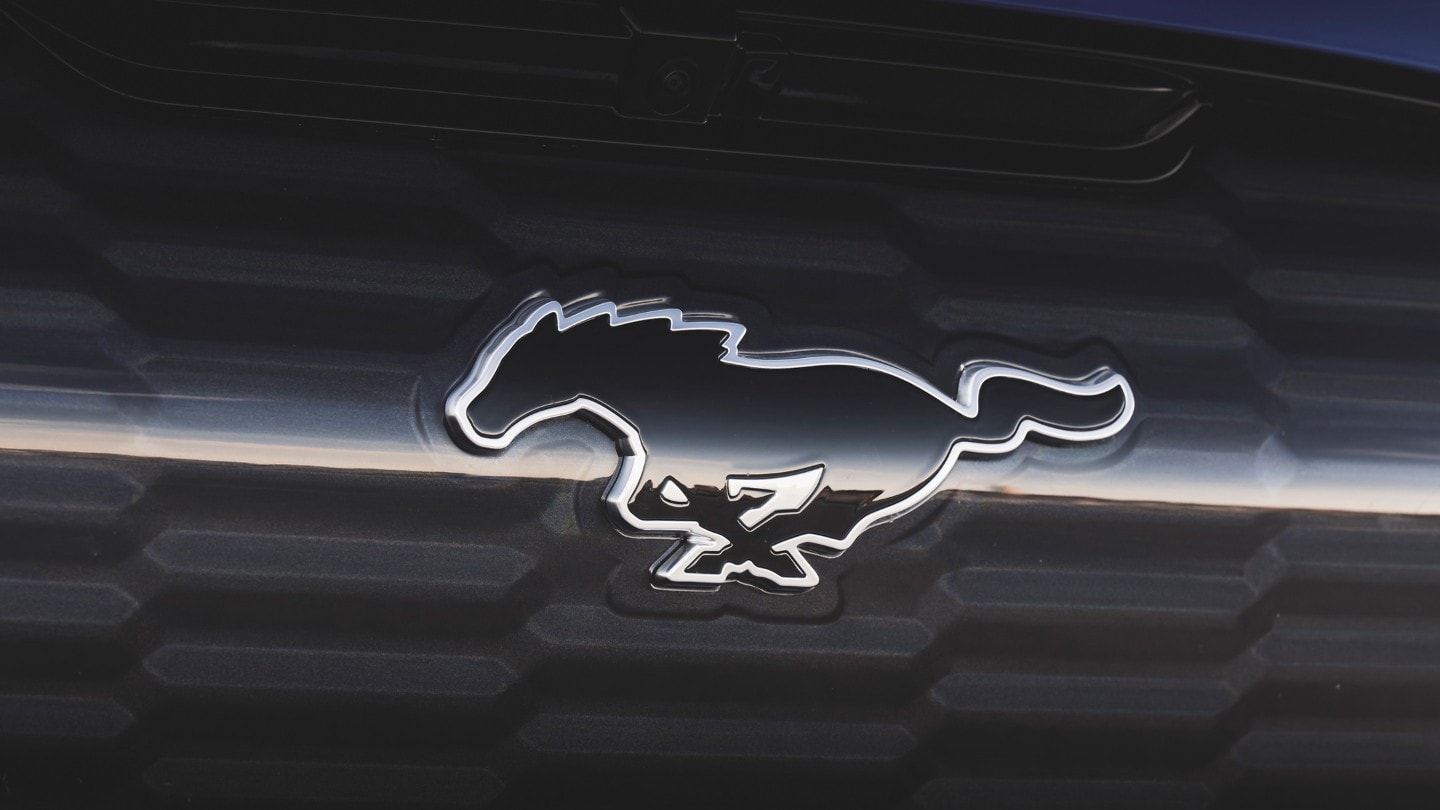 ford mustang logo close up