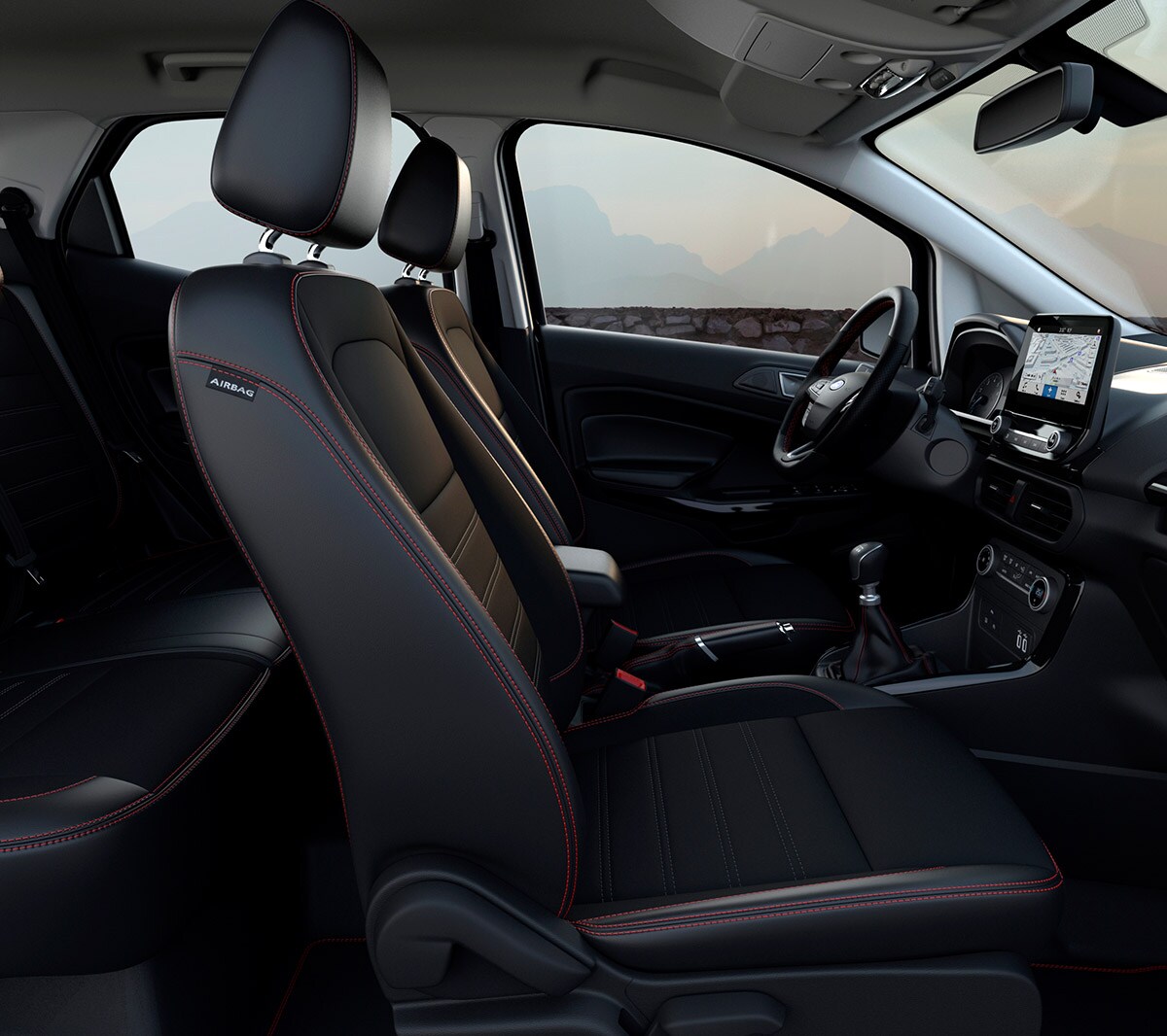 Vista lateral asientos delanteros del Ford EcoSport