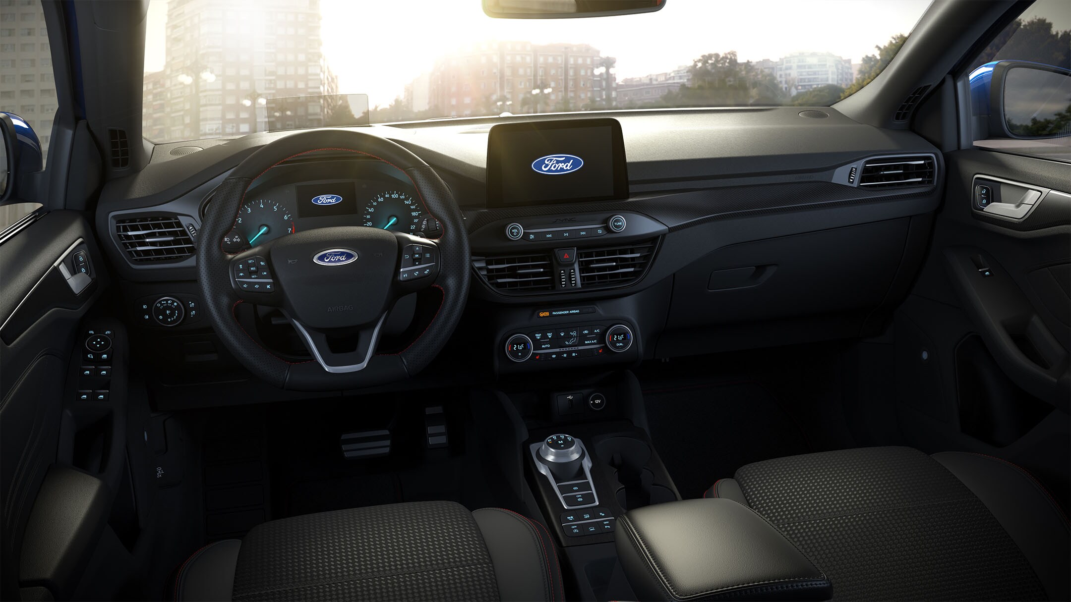 Ford Focus ST-Line front interior with man driving