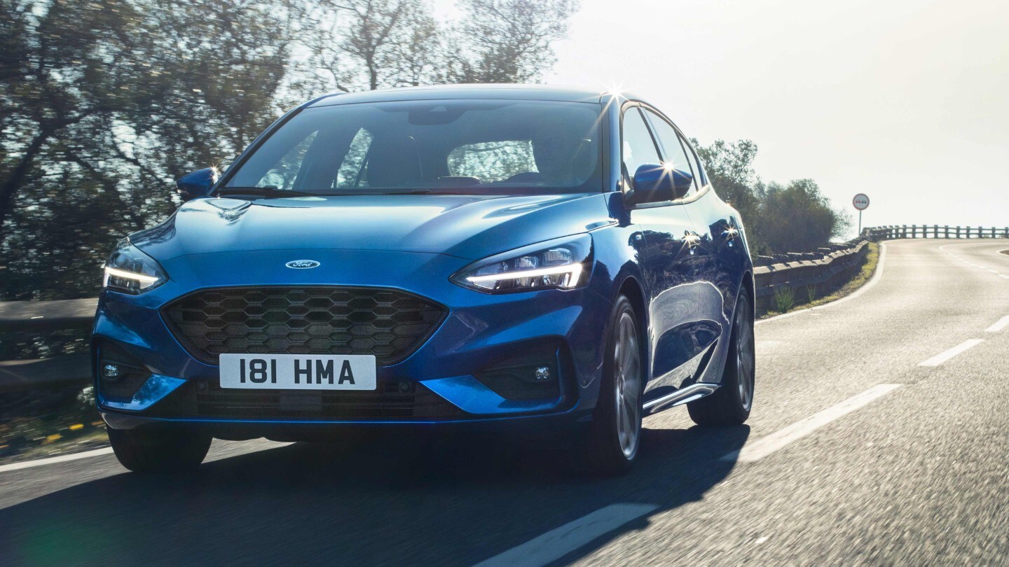 Ford Focus ST-Line driving along road