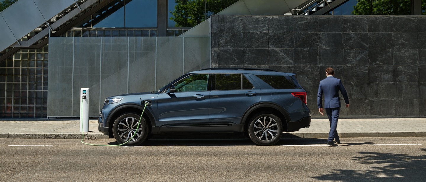 Ford Explorer side view while charging