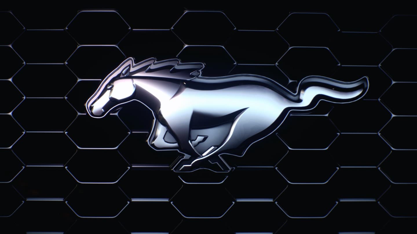 Detail of Ford Mustang pony badge