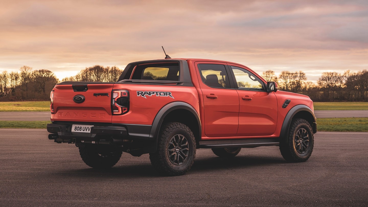 New Ford Ranger Raptor 3/4 rear view