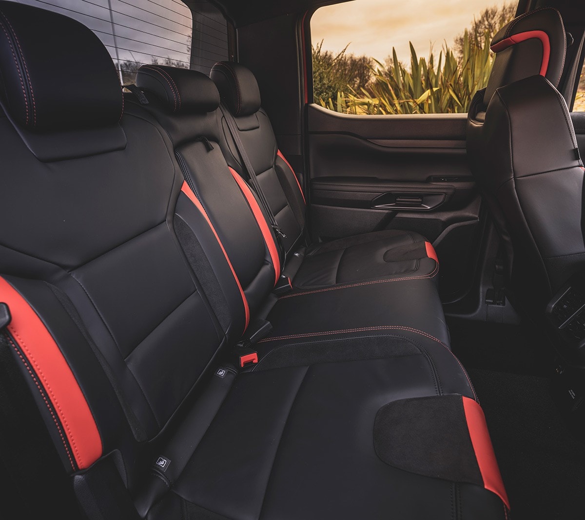New Ford Ranger Raptor interior backseat view