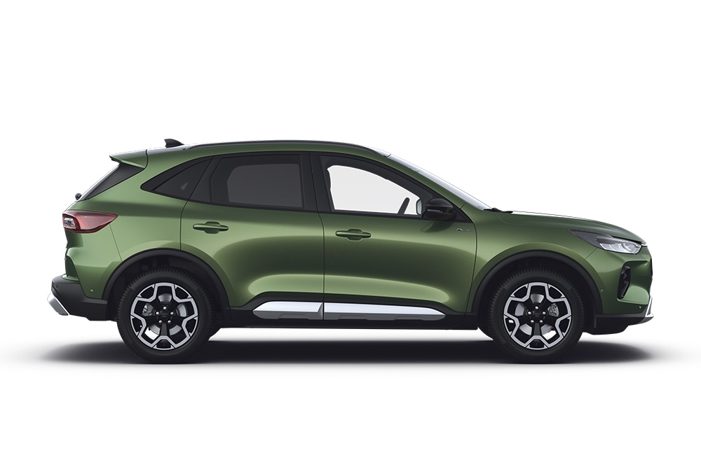 SUV Ford Kuga verde, parte de la gama de coches familiares Ford.