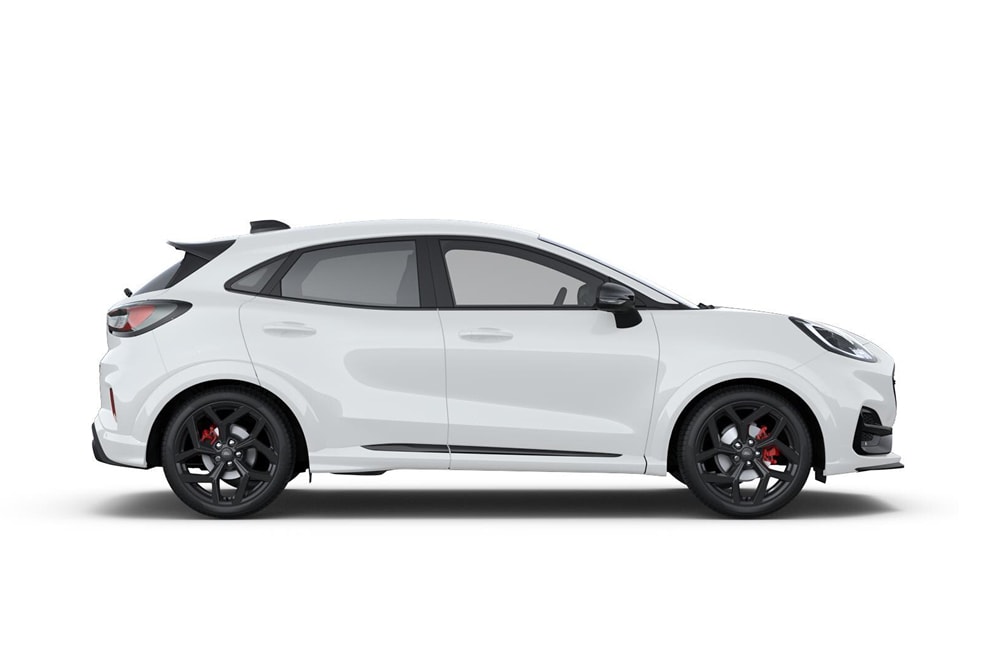 Puma ST blanco de la gama de coches pequeños Ford.