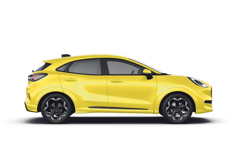 Ford Puma Gen-E amarillo, parte de la gama de vehículos SUV de Ford.