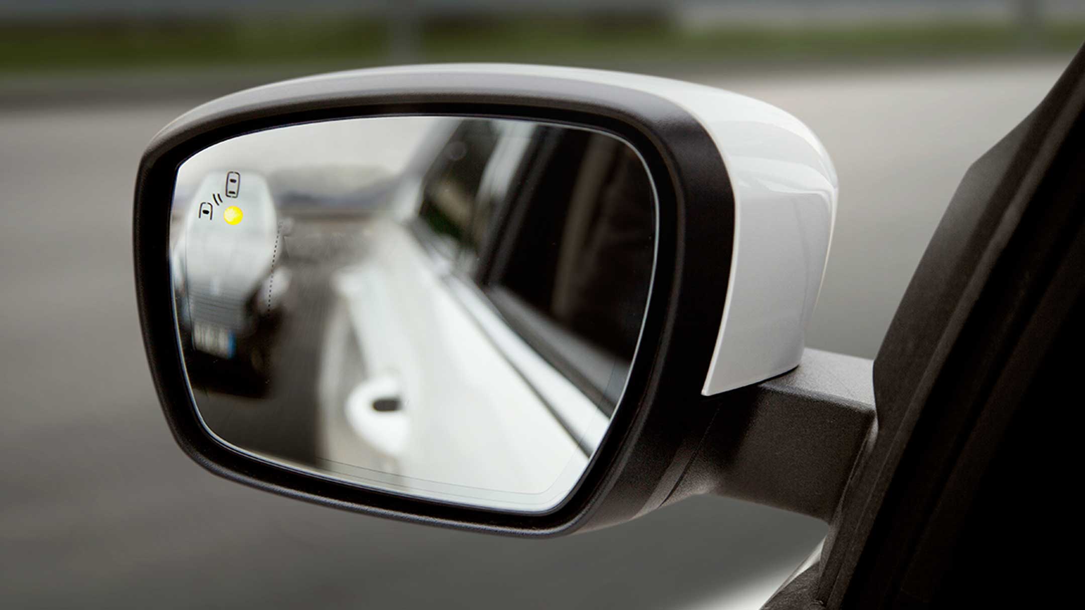 White Ford S-MAX right wing mirror in detail