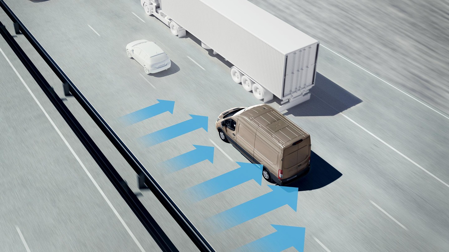 Transit Van Side Wind stabilisation graphic