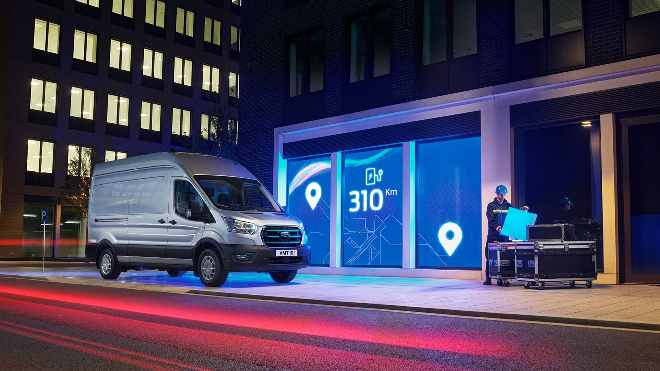 All-New Ford E-Transit parked in city 