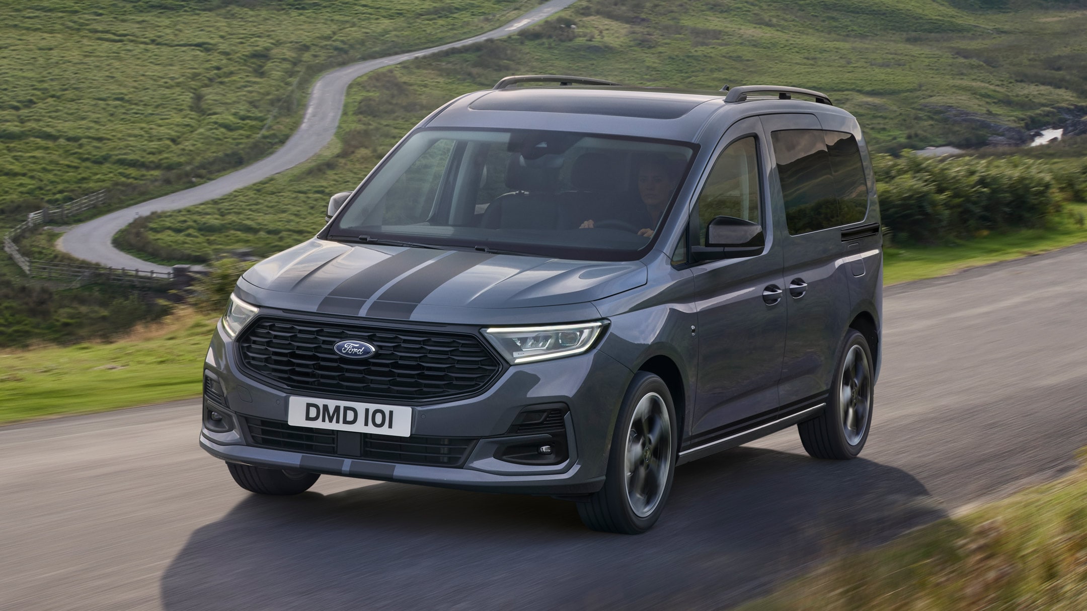 Ford Tourneo Connect front view driving on country road