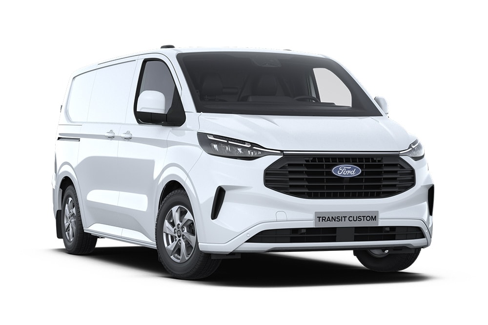 Furgoneta Ford Transit Custom blanca.
