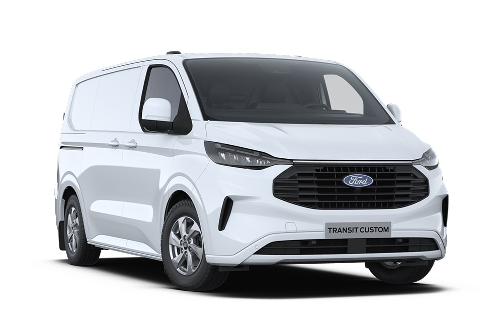 Furgoneta Ford Transit Custom blanca.
