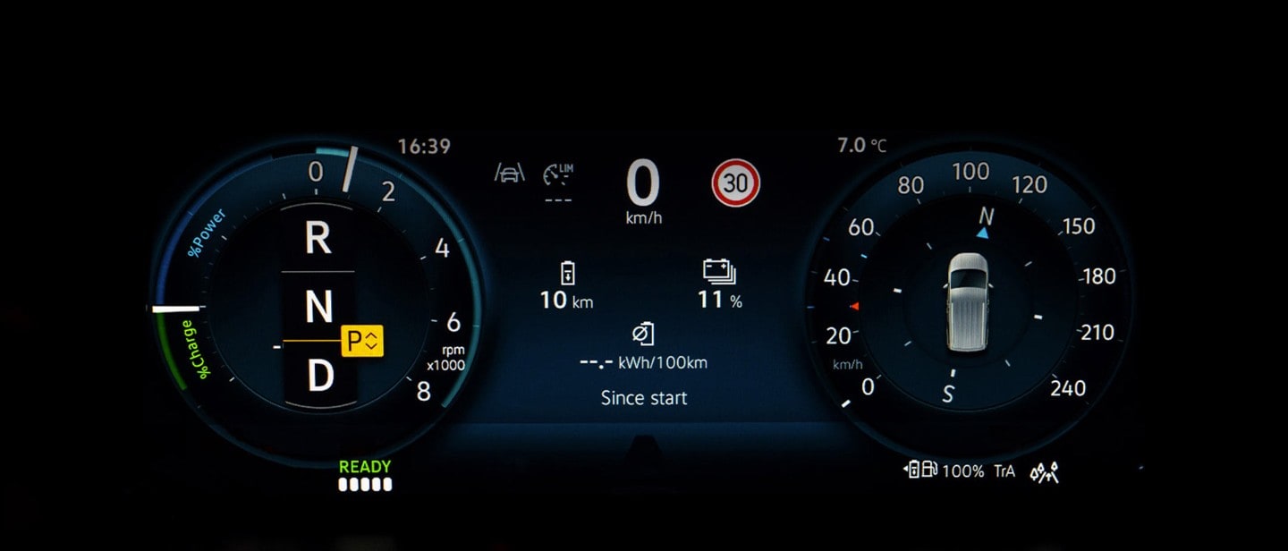 Pantalla de vista general del panel de instrumentos digital de la nueva Ford Transit Connect.