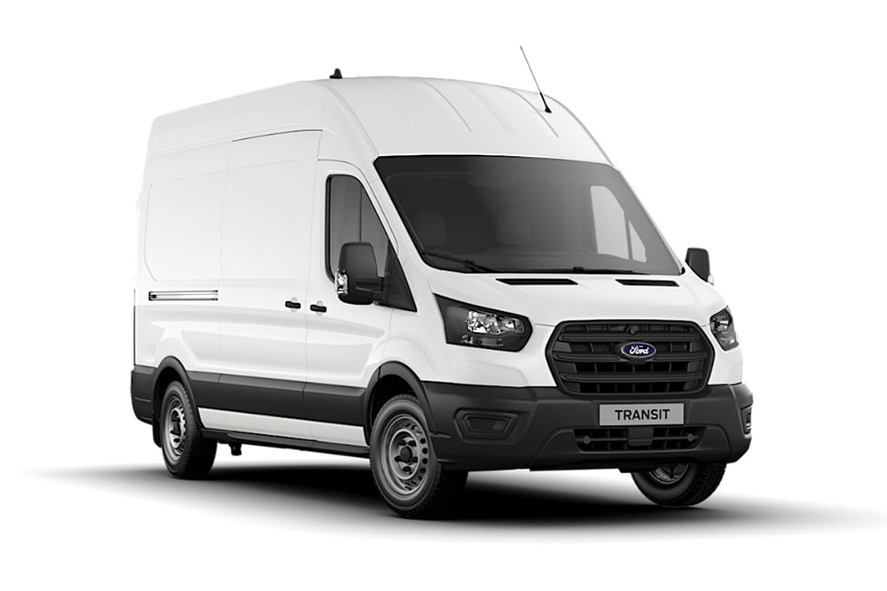 Furgoneta Ford Transit de la serie básica blanca.