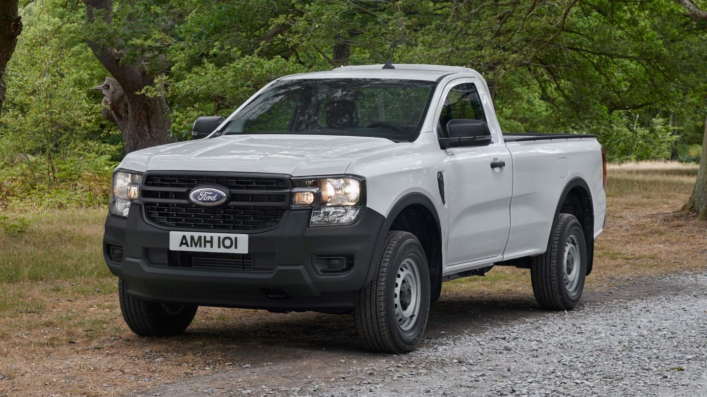 All-New Ford Ranger frozen white 3/4 front view
