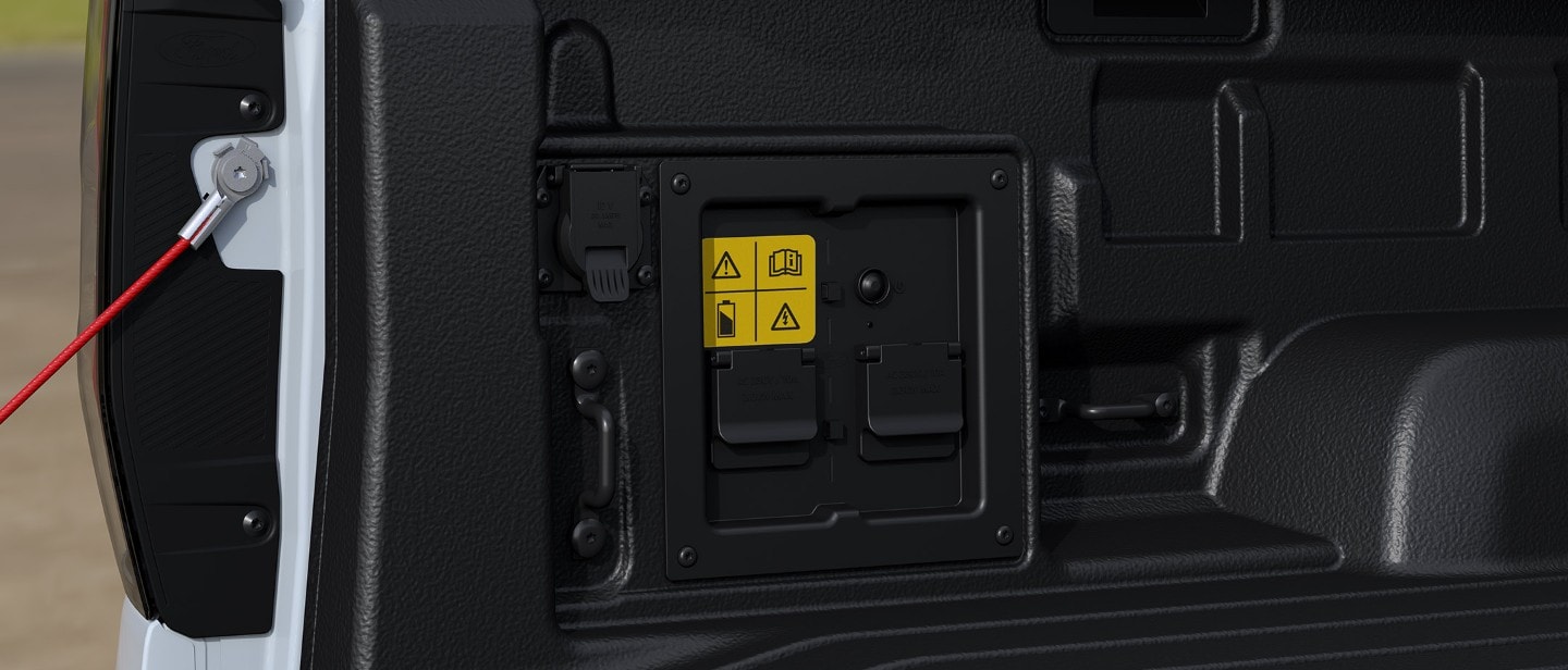White All-New Ranger Aux Electric Power Outlets close up view