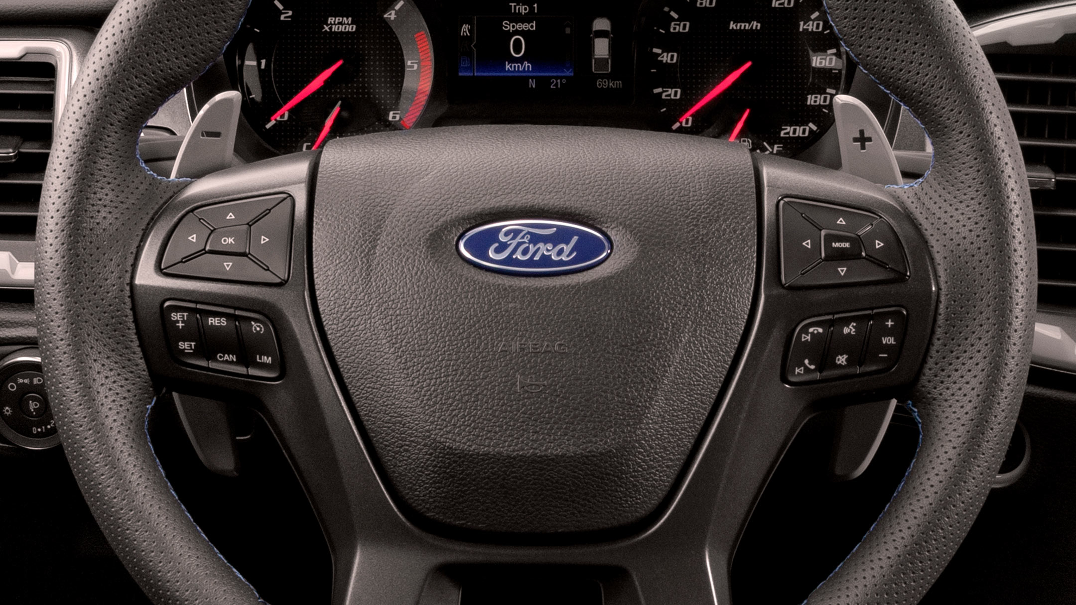 Levas de cambio de magnesio en el volante Ford Ranger Raptor